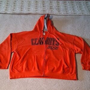 Russell Athletic Orange Cowboys Zip-Up Hoodie